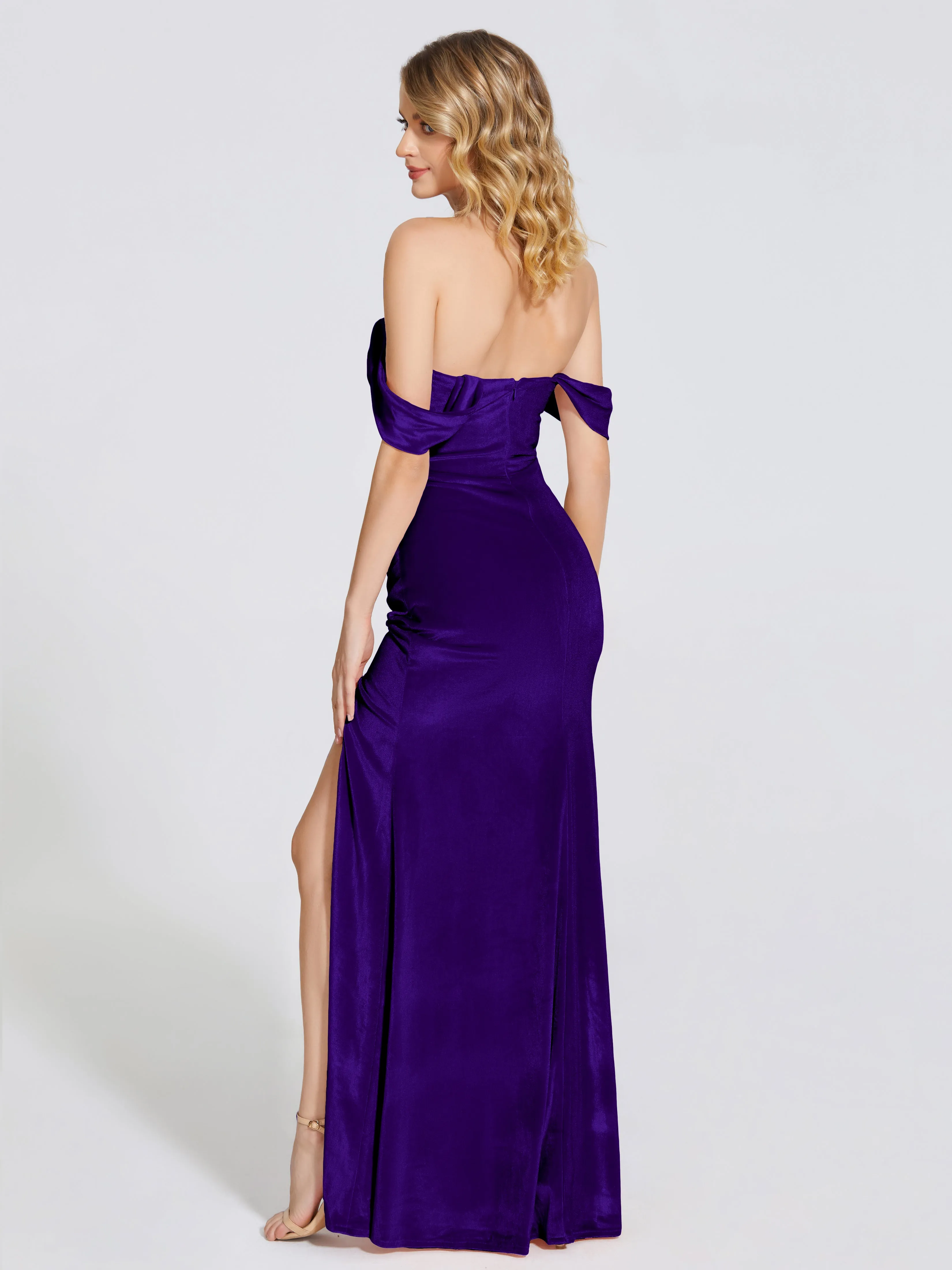 Sienna Pretty Split Velvet Bridesmaid Dresses