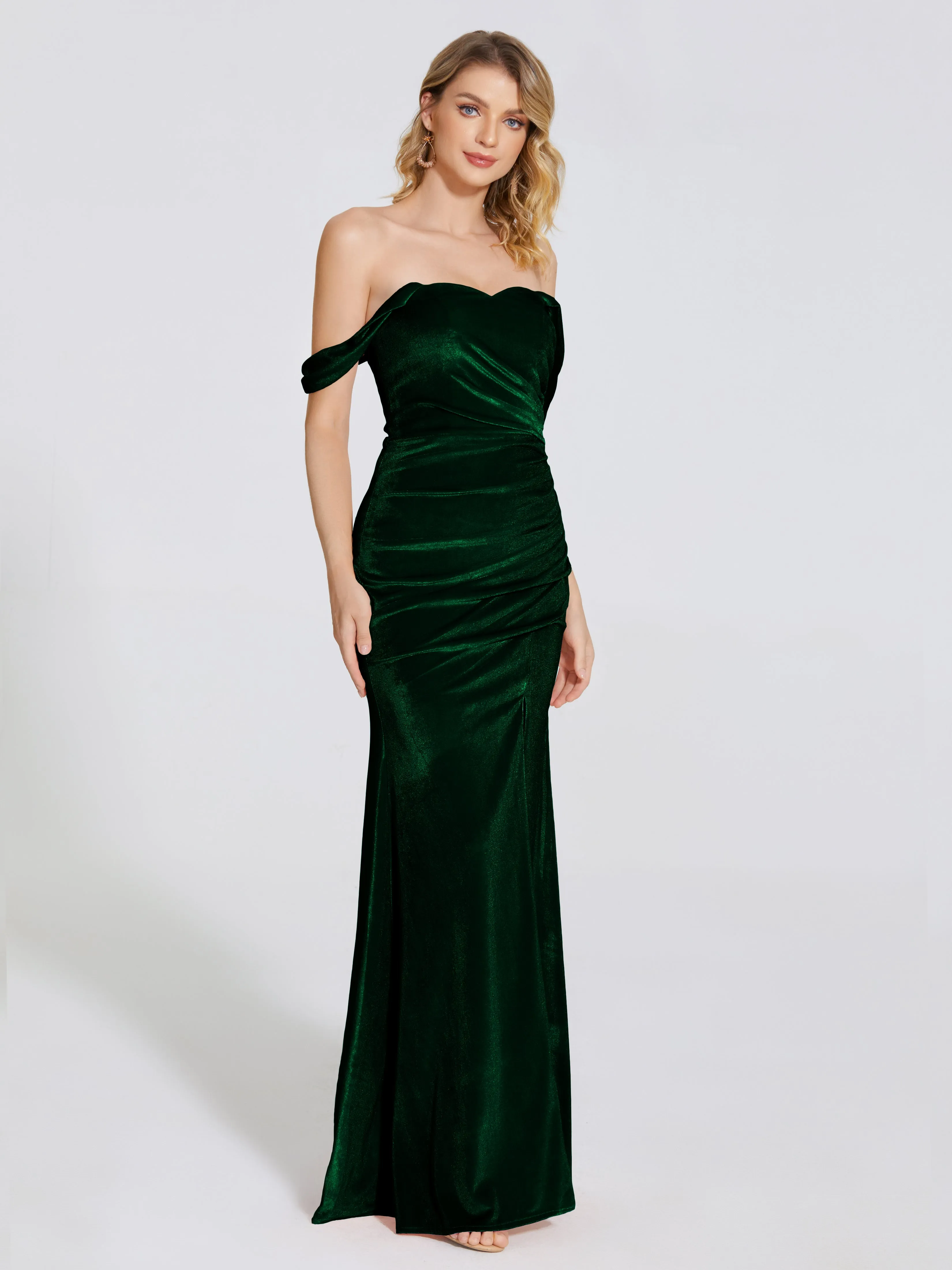 Sienna Pretty Split Velvet Bridesmaid Dresses