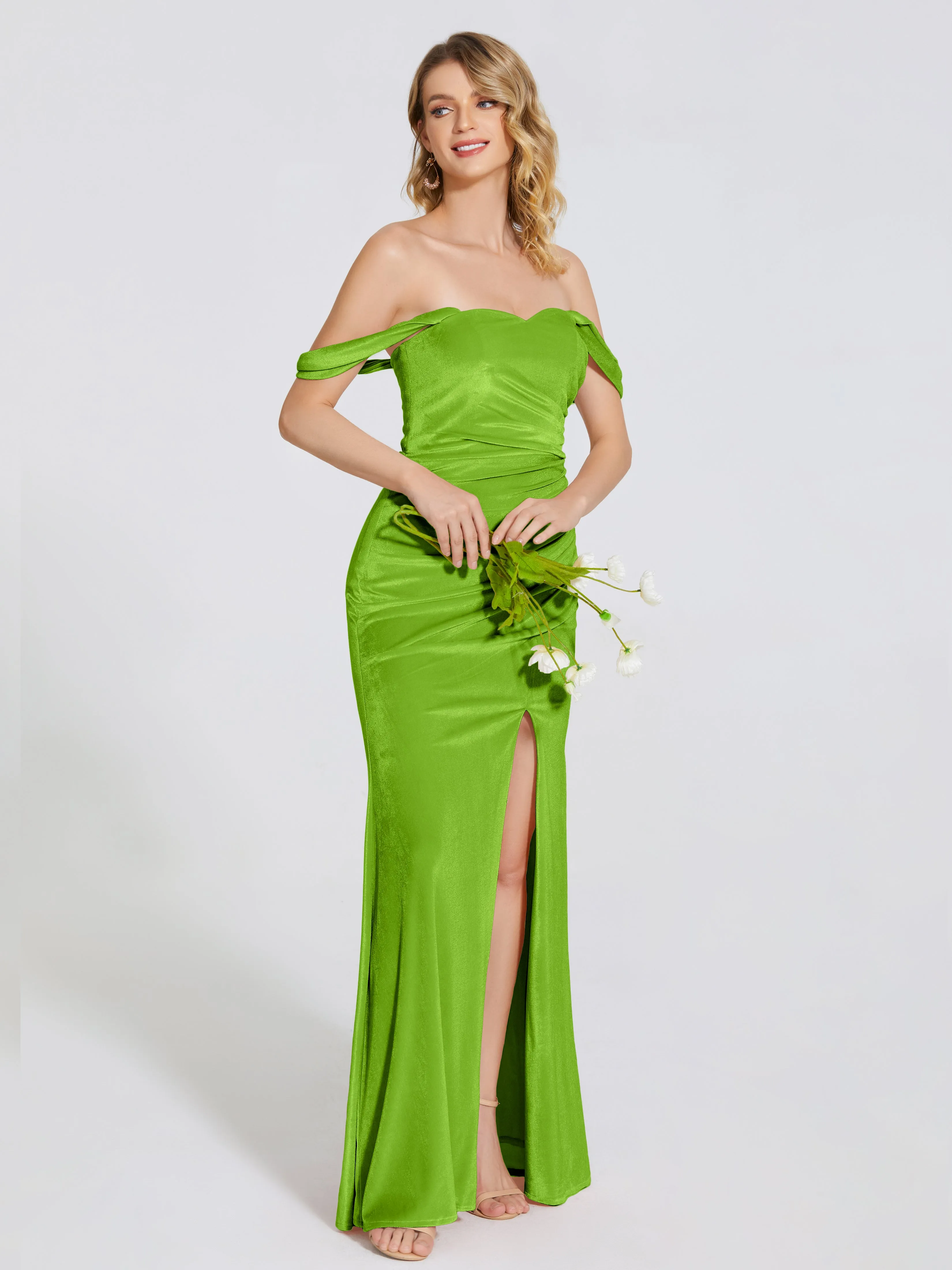 Sienna Pretty Split Velvet Bridesmaid Dresses