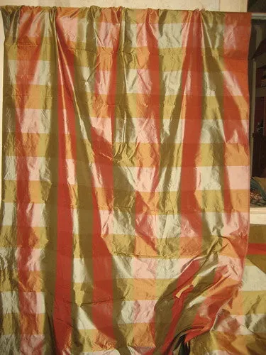 SILK TAFFETA FABRIC 54&quot; Multi colour plaids