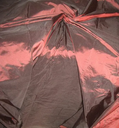 SILK TAFFETA FABRIC ~Burgundy with black shot 54&quot; wide