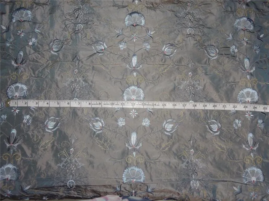 SILK TAFFETA ICY  BLUE, CLOUDY BLUE COLOR EMBROIDERY TAF#E7