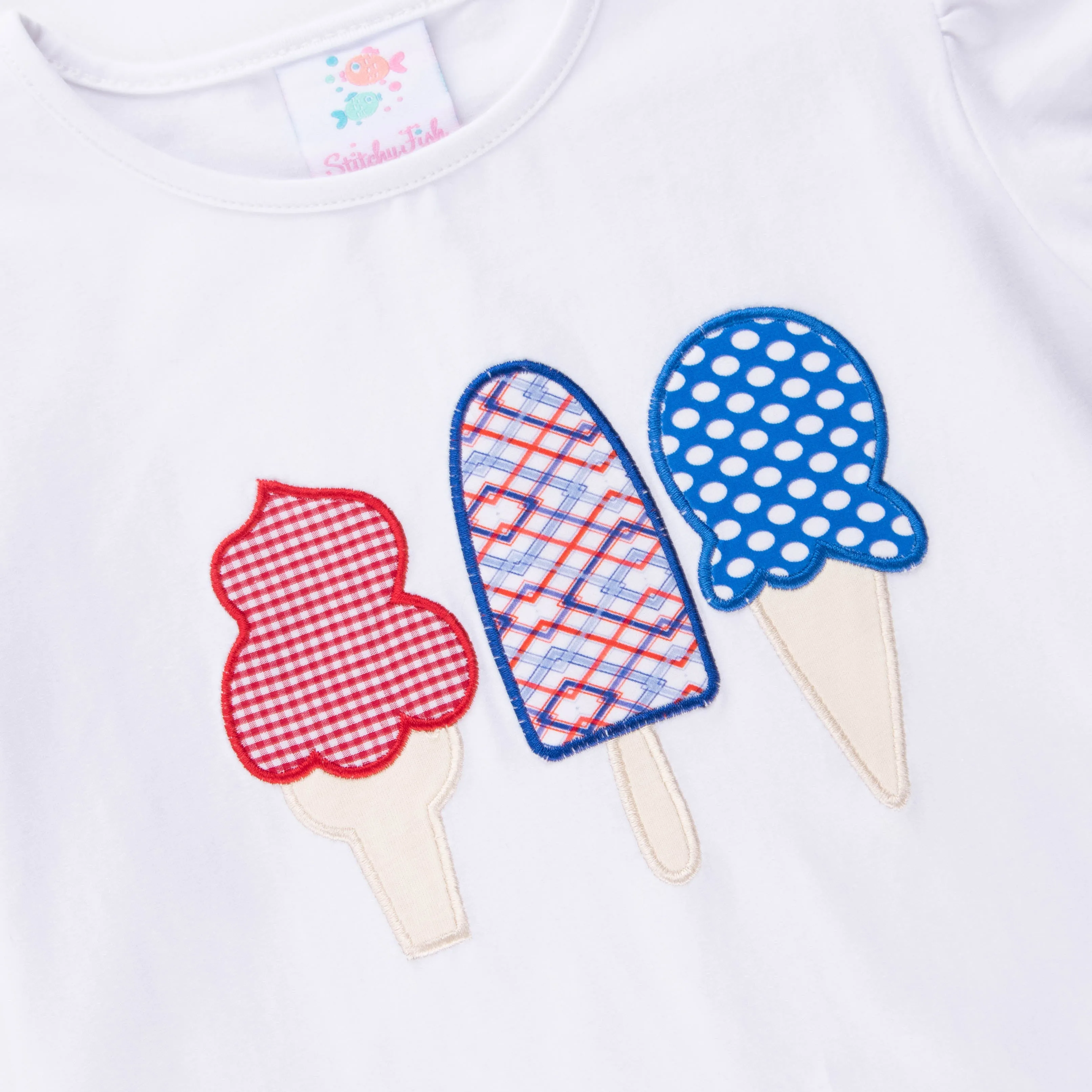 Sweet Freedom Ruffle Applique Shirt, White
