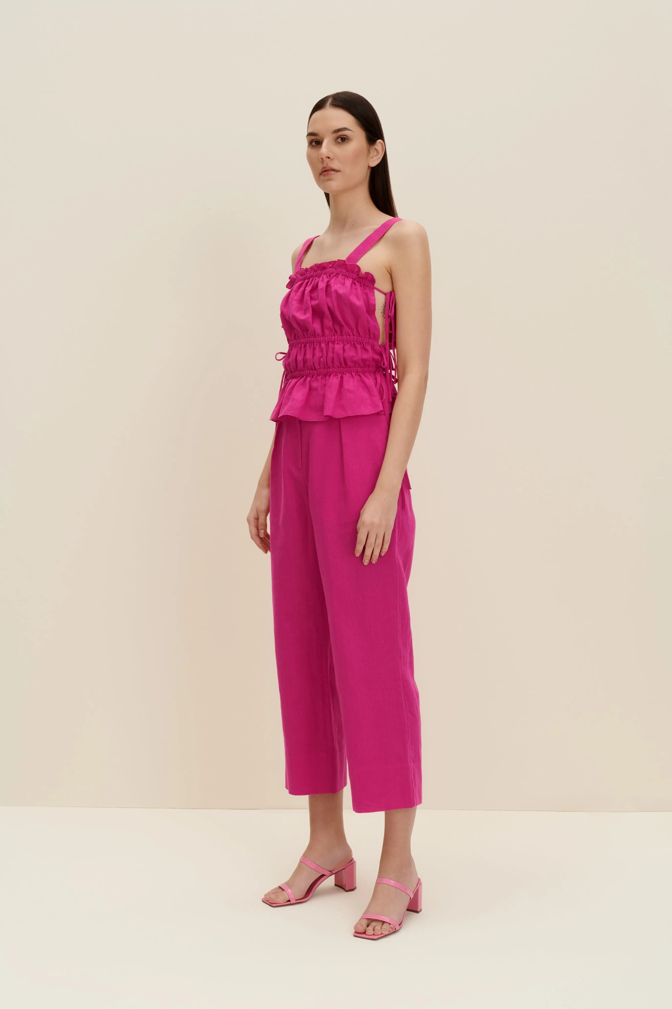 Tie-detailed top in Hot Pink
