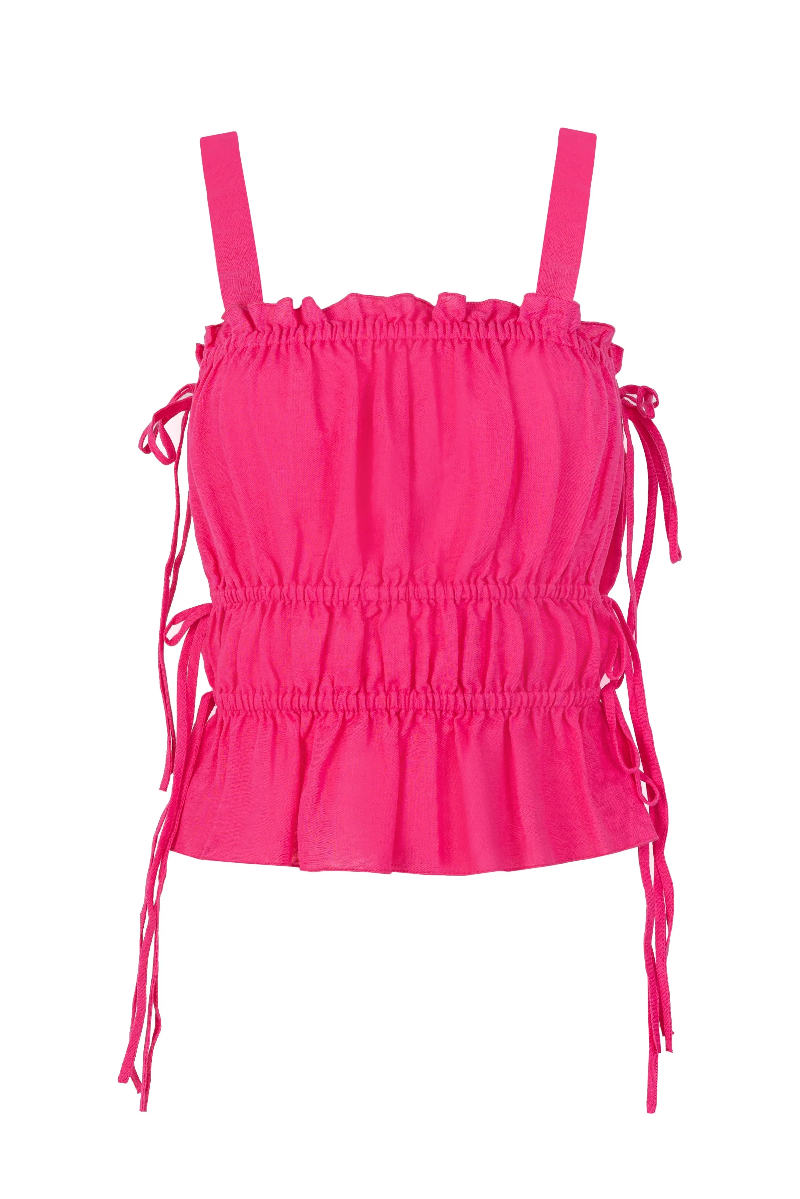 Tie-detailed top in Hot Pink