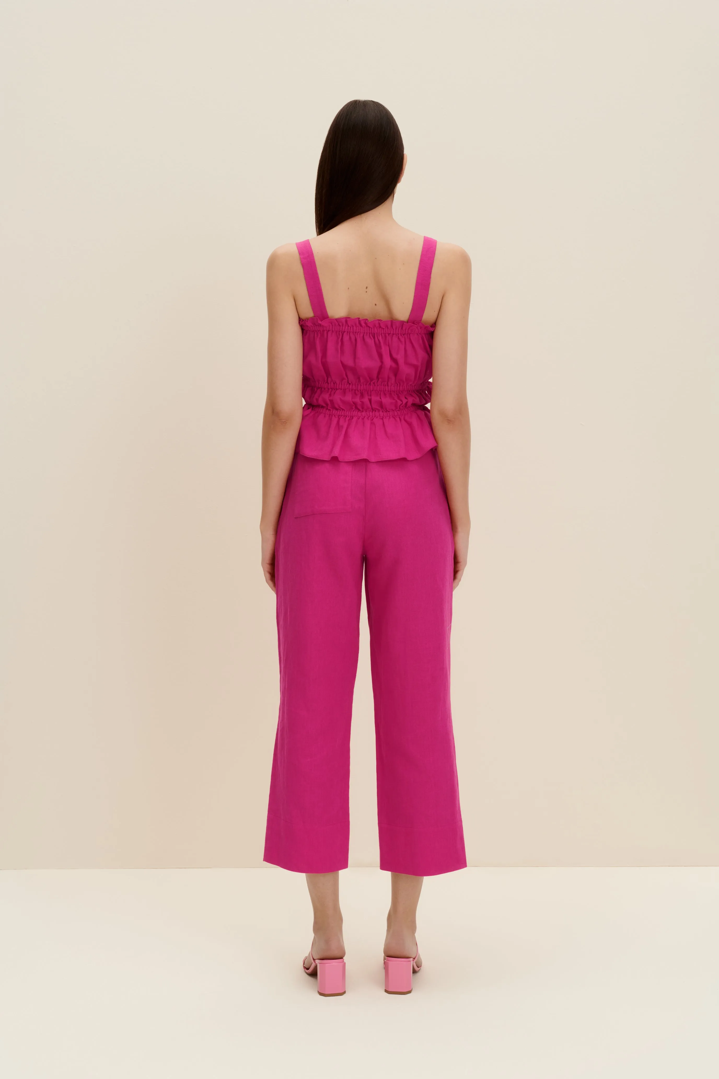 Tie-detailed top in Hot Pink