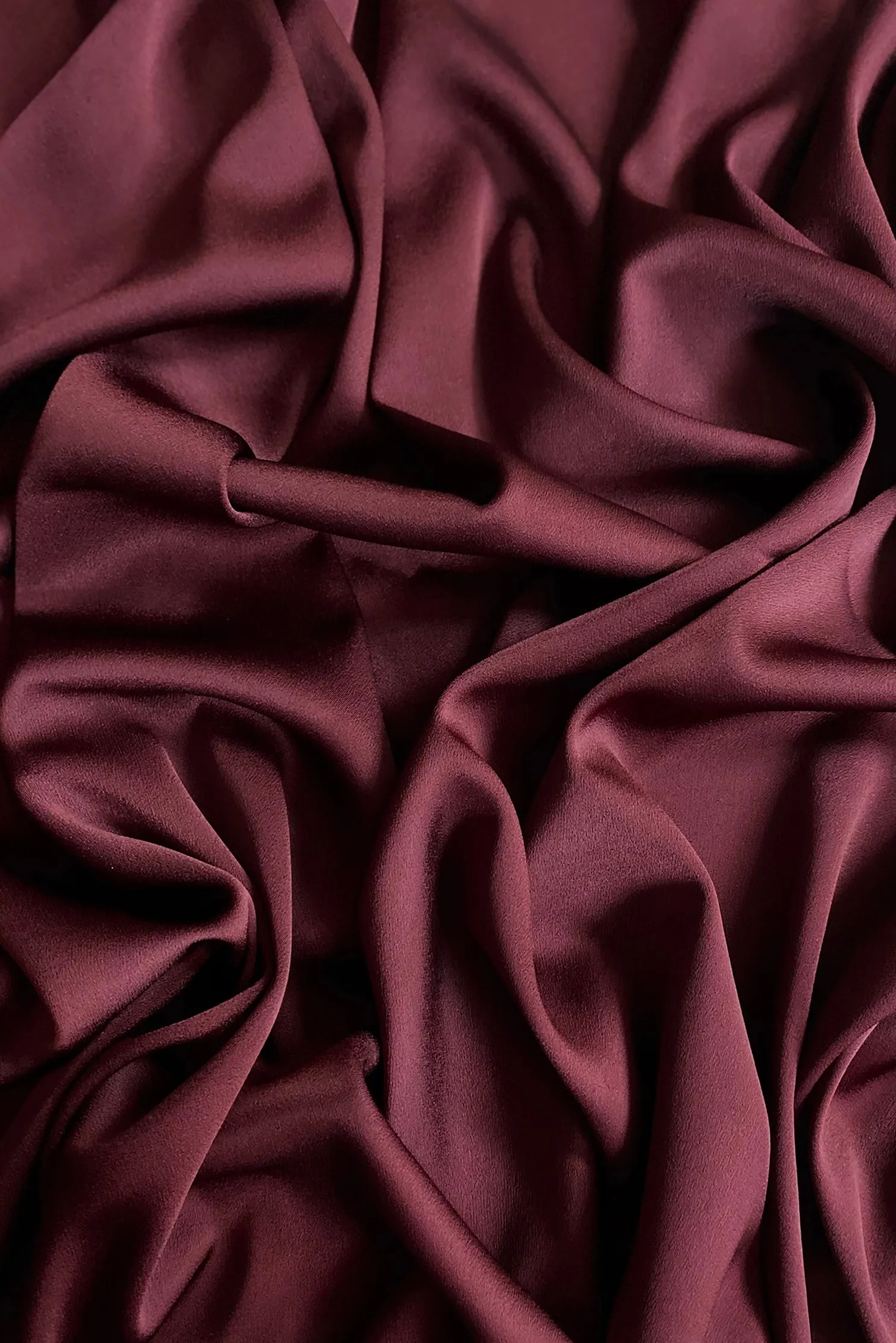 Triacetate Satin Backed Crepe in Wine