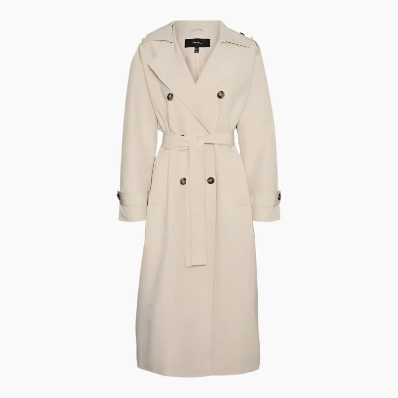 Vero Moda VMCHLOE Trenchcoat In Grey / Oatmeal