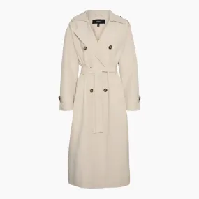 Vero Moda VMCHLOE Trenchcoat In Grey / Oatmeal