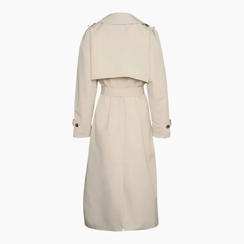 Vero Moda VMCHLOE Trenchcoat In Grey / Oatmeal