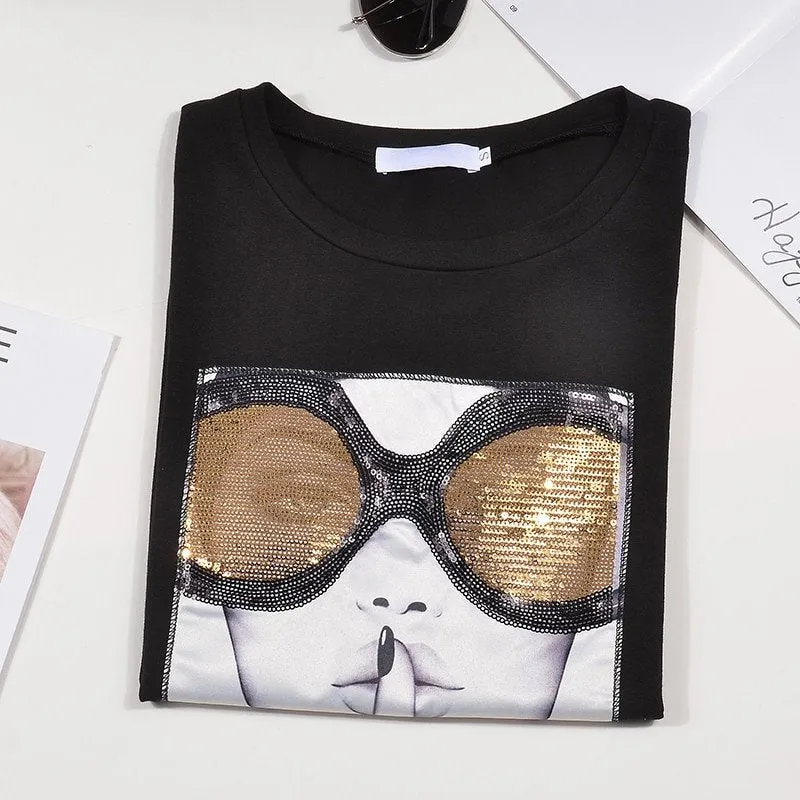 Women's Summer Casual Sequined T-Shirt