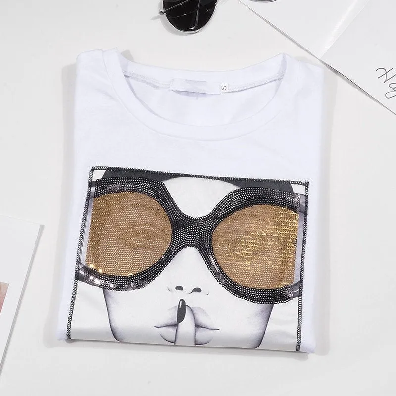 Women's Summer Casual Sequined T-Shirt