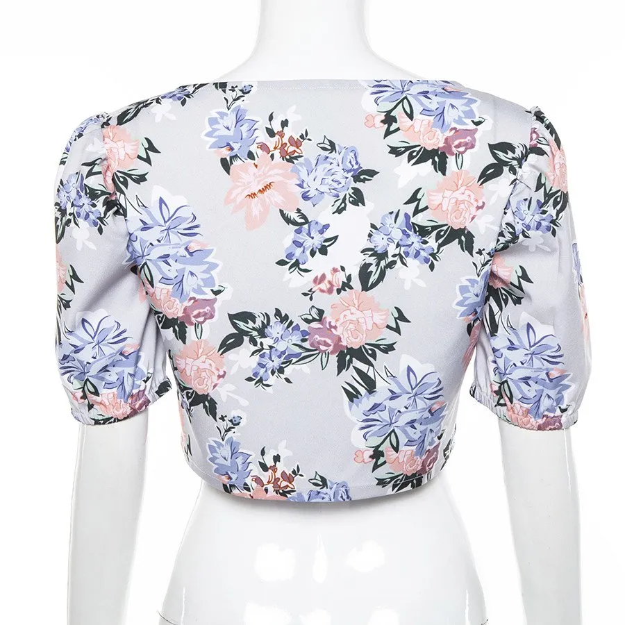 Women's Summer Casual Square Neck Crop Top