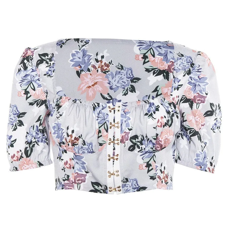 Women's Summer Casual Square Neck Crop Top
